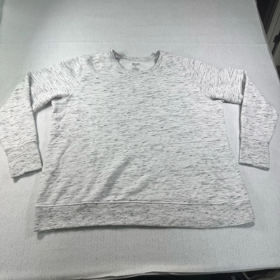Sudadera Tek Gear Blanca con Patrón Gris Ultrasuave Polar Plus 2X Foto 2 de 4