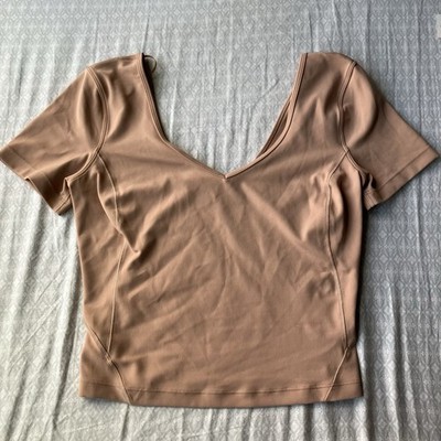 Lululemon Align T-Shirt Women's Size 4 Tan Dye Nulu Short Sleeve Stretch top