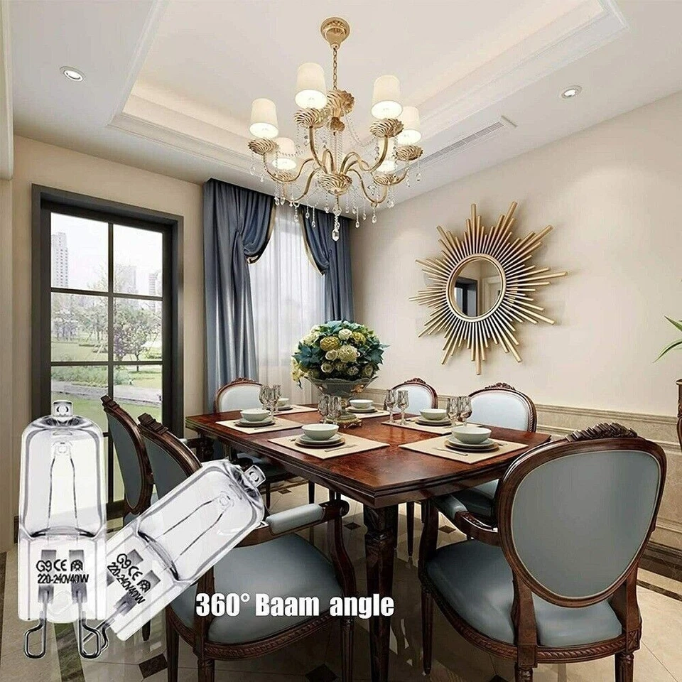 10PCS G9 Halogen Bulbs 25W 20W 40W 60W Warm White Filament Lamp Replace Bulb - Image 4 of 4