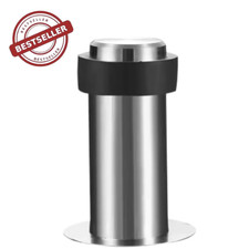 Heavy Duty Door Stop 8cm Tall Stainless Steel Floor Mount Metal Rubber Stopper