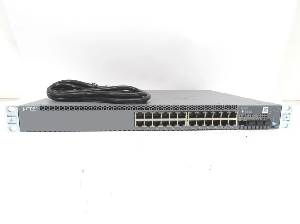 Juniper EX3400-24T 24x RJ45 4x 10G SFP+ 2x 40G QSFP+ Network Switch w/ 2x PSU C5 - Image 2 of 4