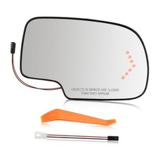 Mirror Glass with Heated Turn Signal Fits for Chevy Right Passenger Side