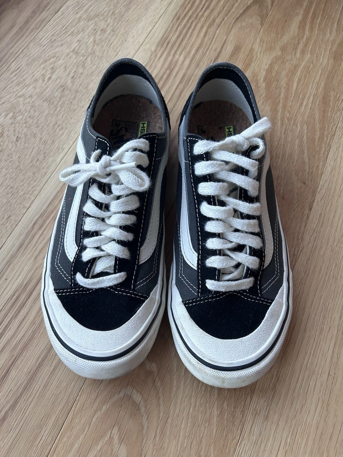 VANS SCARPE DA GINNASTICA PLIMSOLE SNEAKERS NERE BIANCHE TAGLIA UK6