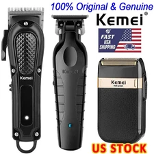 Kemei Electric Hair Clipper Barber Cordless Hair Trimmer 0mm Zero Gapped Carving