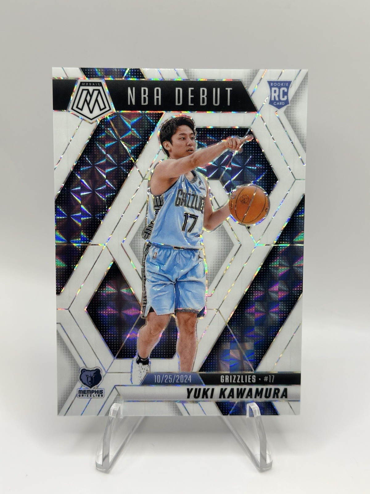 2024-25 Panini Mosaic NBA Debut - Yuki Kawamura #265 White Mosaic /25 Rookie RC