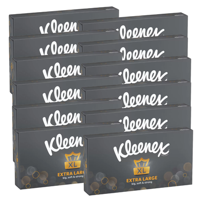 Tempo Fazzoletti Kleenex Fazzoletti Uomo Extra Large - 2 Veli, 90 Fogli Per Confezione, Confezione Da 6 Doppio Velo - Foto 3