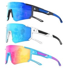 3PACK Kids Sunglasses Youth Baseball A01-dark Blue/Blue/Pink Multicolor