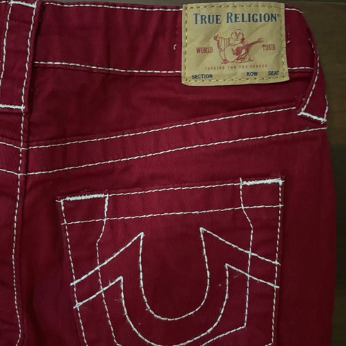 True Religion Girls Halle Jeans Red Denim Super Skinny Midrise - Picture 9 of 9