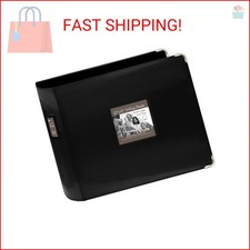 Pioneer T12JF-BK 12-Inch by 12-Inch Sewn Leatherette 3-Ring Binder, Black