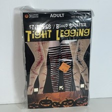 Brand New Halloween Accessories Costume Striped Bloody Print Leggings    