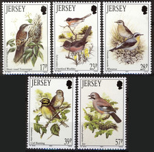GREAT BRITAIN - JERSEY 1993 COMPLETE SET MINT MNH SCOTT 646-650 BIRDS