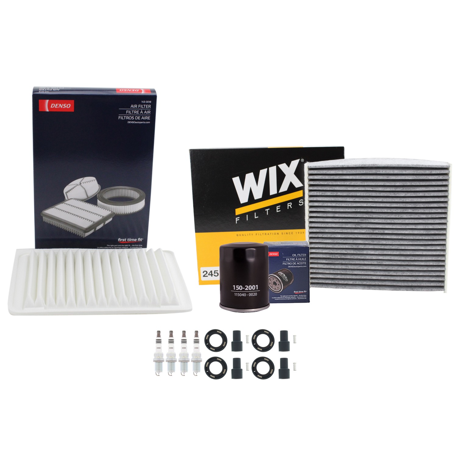 Denso Tune Up Kit NGK 4 Spark Plugs  Boots Kit for Camry 2.4L L4 GAS 2AZ-FE FWD