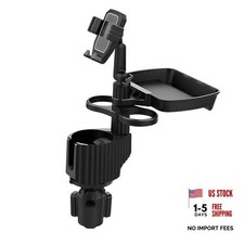 6-in-1 Car Cup Holder Expander with Tray  Phone Mount, Car Food Tray with