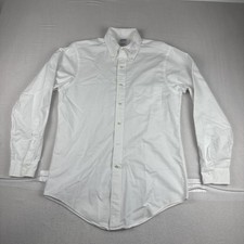 Brooks Brothers Mens Original Polo shirt White 15.5-34 Slim Fit  Made in USA