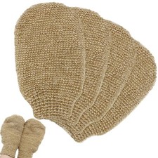 Bath Mitt Loofah Gloves 4pcs Natural Hemp Exfoliating Shower Scrubbing Mitts Set
