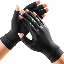 Support Arthritis Gloves Women Men, Fingerless Compression Gloves
