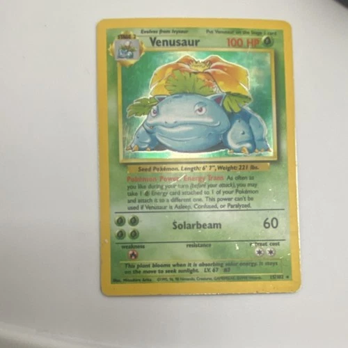 Wizards of the Coast Venusaur Base Set Holo Rare 15/102 100 HP