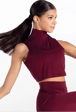 Dance Pre-Owned Crop Top Weissman 15609 Small Adult Burgundy Lyrical Modern