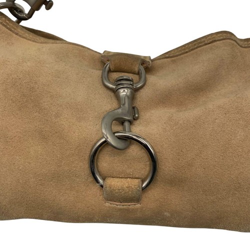 Borsa a tracolla vintage Miu Miu a mano pelle beige tortora Y2K Hobo archivio logo Soho - Foto 13 di 24