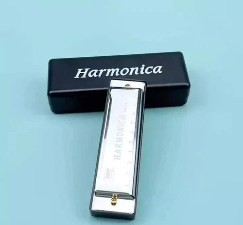 10 Hole Harmonica Mouth Organ Key of C –Beginner Musical Instrument with Copper