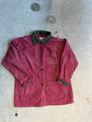 #ad Vintage LL Bean Canvas Chore Barn Jacket Red Crimson Cranberry Men’s Size Medium $168.99