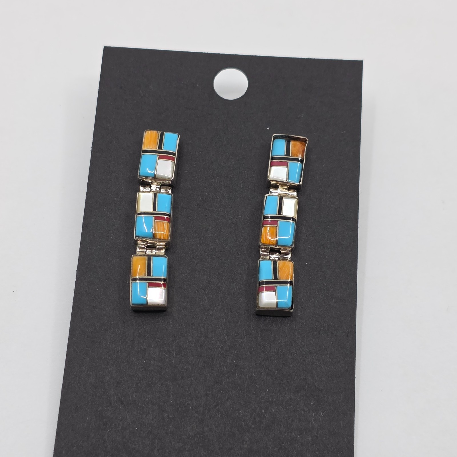Native American Sterling Silver Assorted Stone In… - image 4