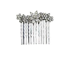 Gorgeous Clear Rhinestone Crystal Small Floral Hair Comb