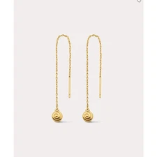 NEW LUV AJ Shell Coil Threader Earring - Gold