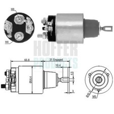 Magnetschalter Starter HOFFER 46146 56mm f�r BMW 7er E38 5er E39 E34 8er E31 E32