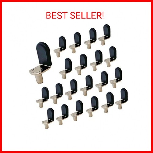 40 Pcs Shelf pins, L-Shaped Clips 1/4 Inch Shelf Support Pegs with Rubber Sleeve
