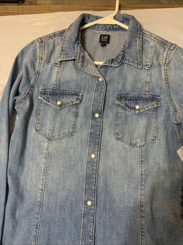 Gap Mädchen Langarm Jeanskleid Medium Wash Größe: 2XL (14-16) Neu mit Etikett T3 - Bild 2 von 11