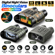 4K Color Night Vision Goggles 112MP Infrared Digital Binoculars 10X 12X 18X Zoom