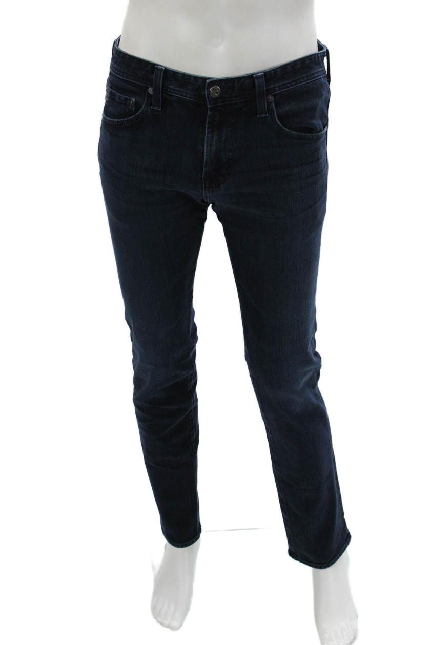 AG Mens Skinny Straight Dark Blue Jeans Size 32
