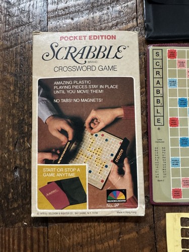Vintage Scrabble Kreuzworträtsel Spiel Pocket Edition Reisegröße 1978 Top Zustand - Bild 2 von 8