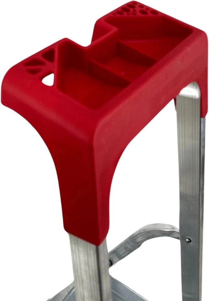 Scala in Alluminio 3/4/5/6/7/8 Gradini Scaletto Portatile con Vaschetta e Guanti - Immagine 4 di 4