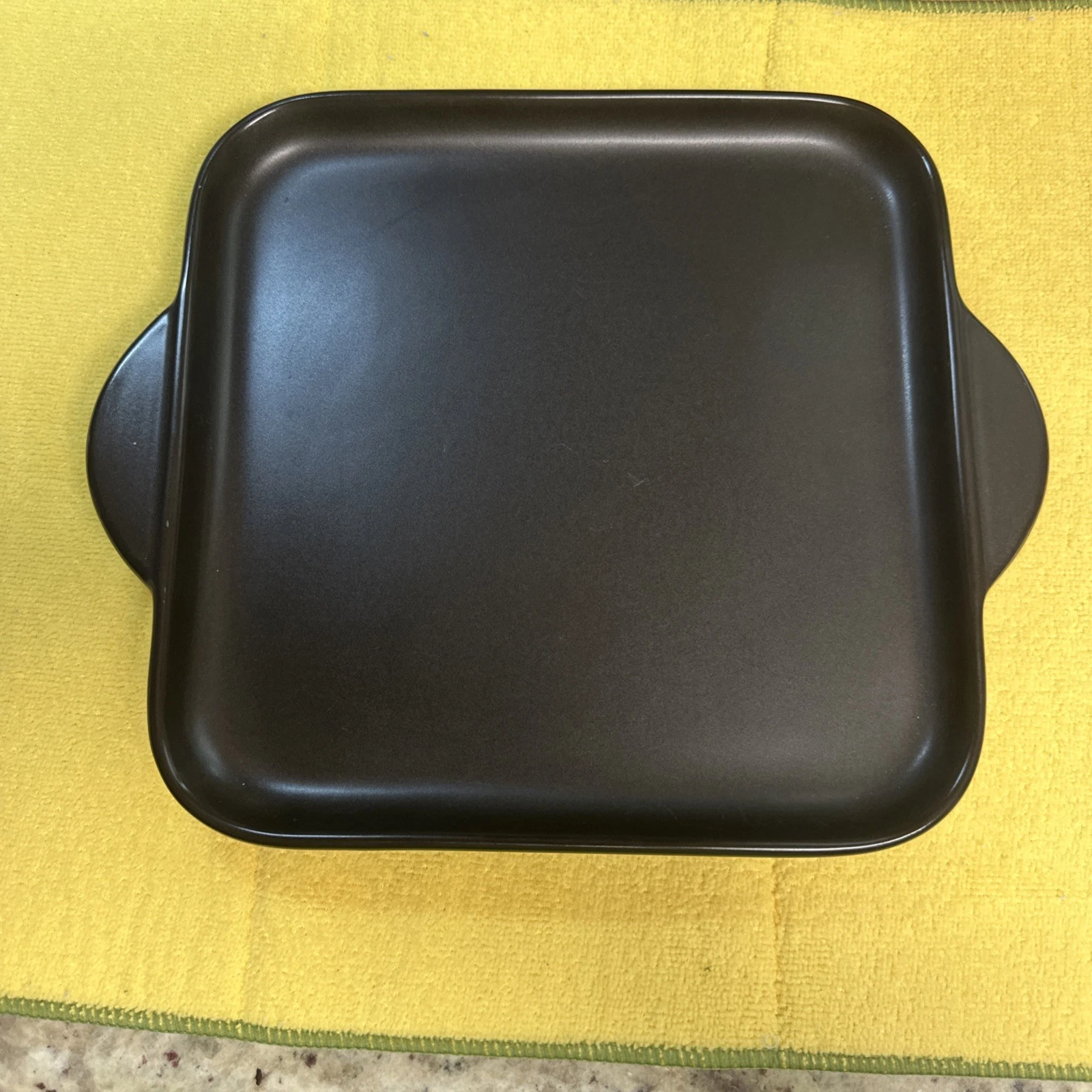 Pampered Chef Rockcrok 9" Grill Stone Griddle Ceramic Nonstick Pan Black