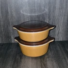 Set of 2 Vintage PYREX Old Orchard Casserole Dishes With Lids 471-B & 472-B