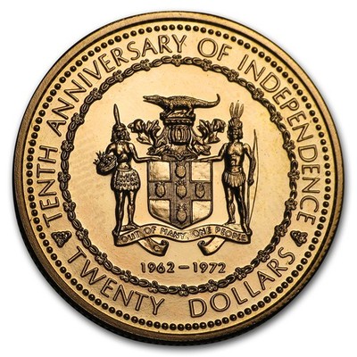 1972 Jamaica Proof Gold 20 Dollars 10th Anniv of Independence | eBay