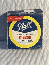 Ball Mason Jar Wide Mouth Dome Canning Lids - Vintage - 12 Pack - New
