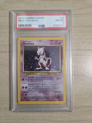 1999 Pokemon Base Set Unlimited Mewtwo Holo #10 PSA 8 NM-MT