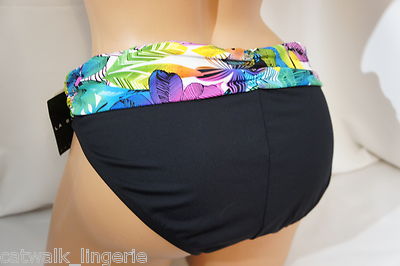 La Blanca Designer Schwarz Tropisch Bauch Toner Bikini Schwimmen Baden Unten 16