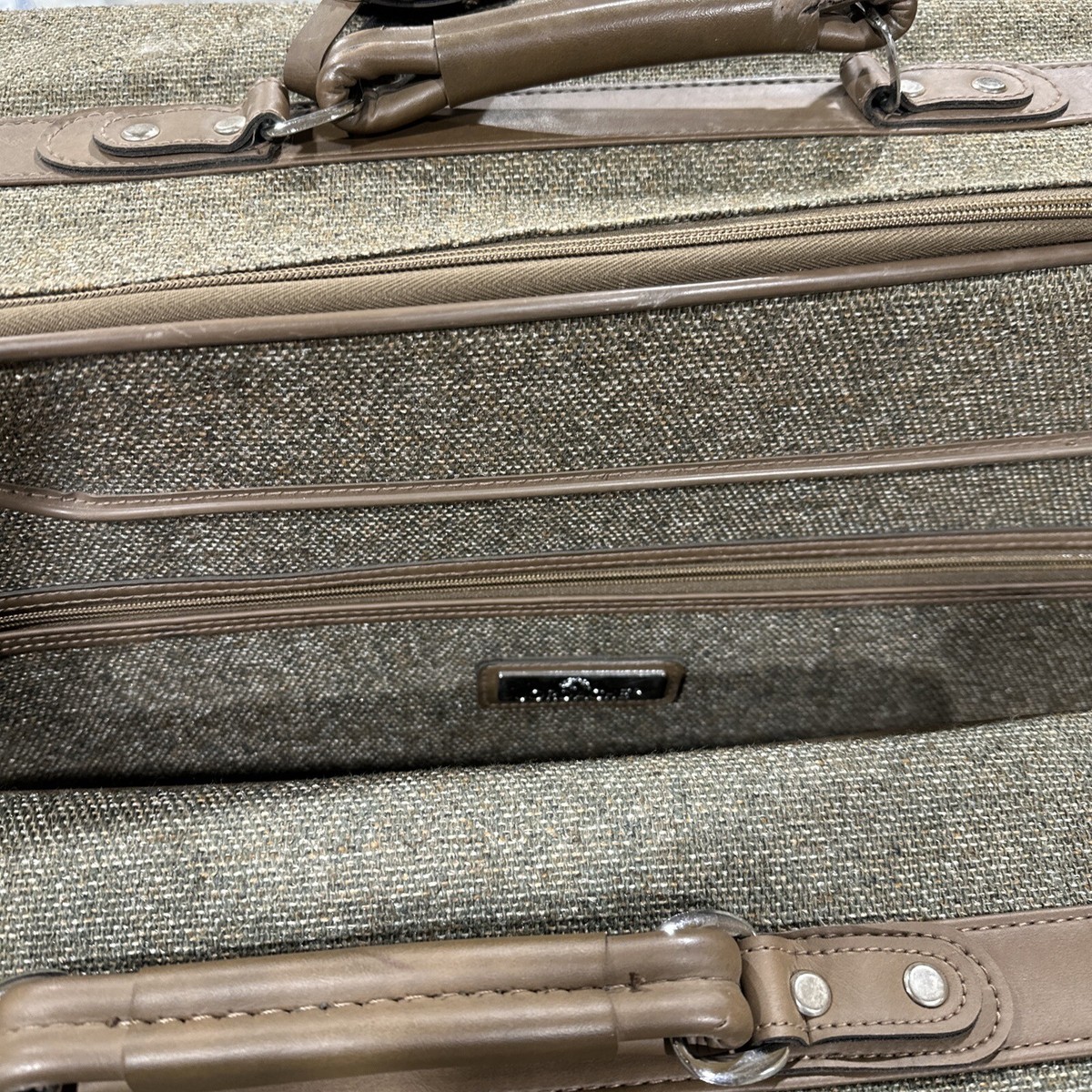 Vintage Brown Gray 3 Piece Jordache Luggage Set Suitcase & Carry 