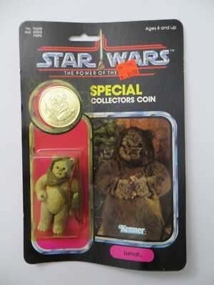 Star Wars POTF Lumat Ewok Figure MOC C-9 1984 Vintage w coin