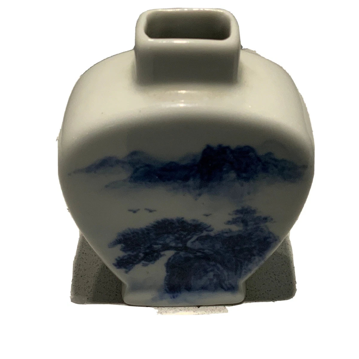 Hand Painted Ming Village Vintage Vase