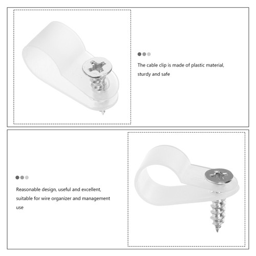 200 Pcs Wire Fixing Buckle Screw Cable Clamp Cord Fastener Clip Clips Clamps - Afbeelding 11 van 12
