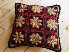 Cuscino 2 Laterali Uncinetto Lana Grossa Riflessione Vittoriana 17 1/2 x 16 1/2"