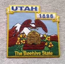 UTAH STATE MAP (3-1/4) Biker Patch PM6745 EE