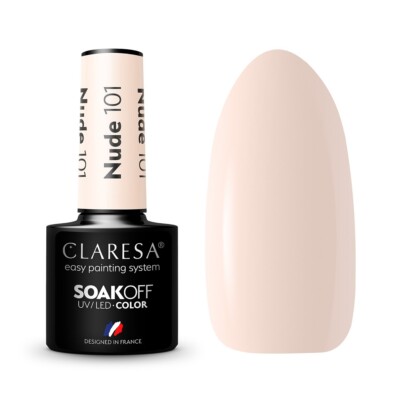 5902846077091 Claresa Soak Off UV/LED Nude lakier hybrydowy 101 5g (P1) Claresa