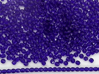 300 Preciosa Czech Glass Fire Polished Beads 6mm Cobalt Blue, rich navy blue