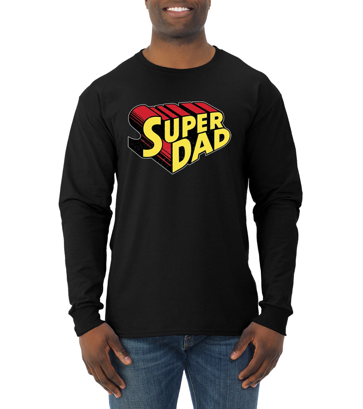 Super Dad Best Dad Fathers Day Men Long Sleeve Tshirt